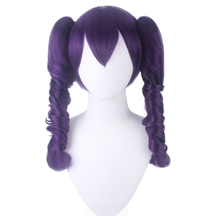 馒头家 cosplay假发 深紫色 死神bleach花天狂骨 双虎夹造型款