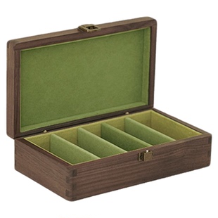 金条收纳盒贵金属金豆储存盒首饰盒木盒5分格软内衬防磨损饰品盒