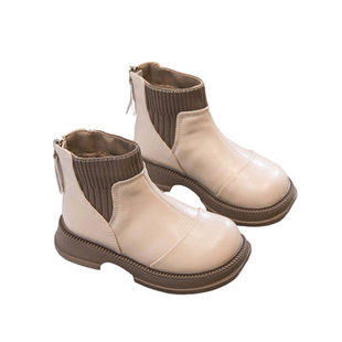 真皮女童靴子2025秋冬新款小女孩公主风短靴加绒冬季中大童皮靴