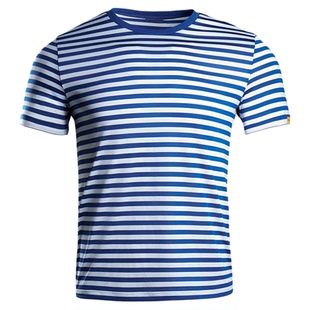 【两件更优惠】龙牙海魂衫男士条纹衫夏季短袖半袖圆领t恤水兵服