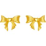 周六福黄金耳饰足金计价爱心蝴蝶结耳钉简约通勤送女友新年礼物