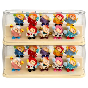 yoyo酱盲盒收纳展示架防尘手办摆件置物架透明公仔萌粒阶梯陈列柜