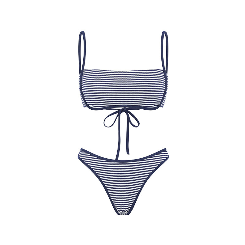 YukariSwim女士条纹分体比基尼