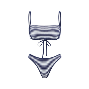 Yukari Swim旗舰店女士条纹分体泳衣比基尼吊带式海边度假泳装