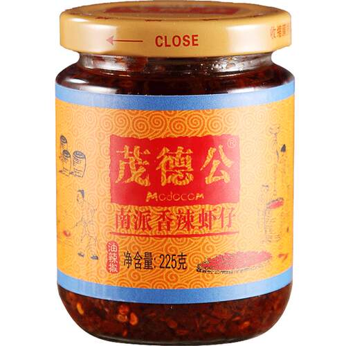 茂德公香辣鱼仔牛肉酱自制辣酱蒜蓉海鲜拌面拌饭酱下饭辣椒酱225g