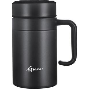 捷安玺保温杯男士茶水分离泡茶杯男生款不锈钢杯子带手柄保温水杯