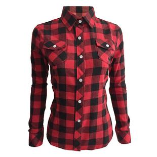 2025纯棉春秋韩版格子衬衫外套女长袖薄款防晒衫女士衬衣复古港味