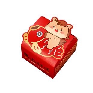 2026新年礼盒马年卡通试吃小盒烘焙糖果饼干牛轧糖太妃糖包装盒空