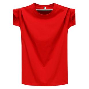 新款夏季短袖T恤男女本命年红色纯棉半袖宽松休闲百搭纯色打底衫