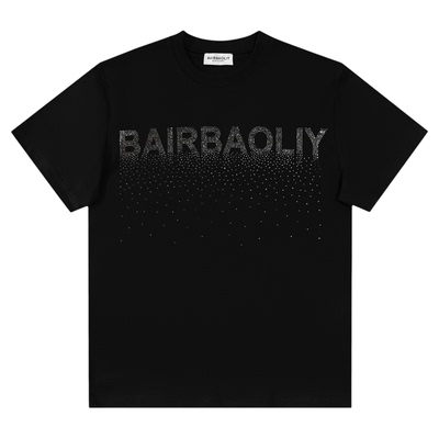 BAIRBAOLIY满天星烫钻短袖T恤
