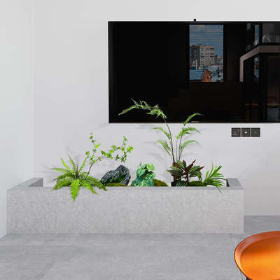 楼梯下造景假绿植装饰仿真室内景观植物造景假树仿真树盆栽组合