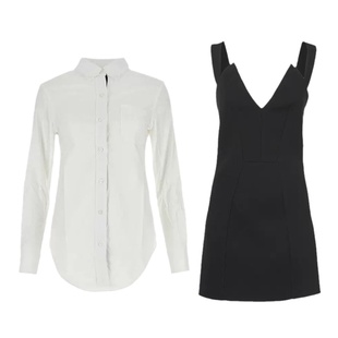 虞书欣同款韩系V领叠穿收腰衬衫连衣裙女修身显瘦减龄两件套裙子