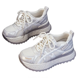 厚底小个子老爹鞋女2026春夏新款轻奢爆款休闲时尚增高运动小白鞋