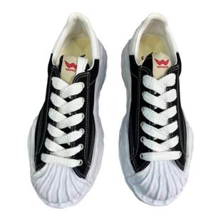 24s街拍MMY三原康裕开口笑溶解鞋余文乐同款帆布小众厚底情侣板鞋