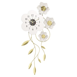 创意艺术花朵钟表挂钟客厅2026新款简约背景墙装饰设计时钟高级感