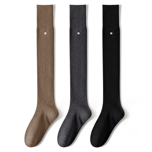 有内压力小腿袜女秋季新款显瘦ins潮长袜jk保暖过膝袜黑色长筒袜