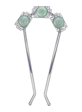 Cercoo/奢蔻翠玲珑新中式发簪盘发U型簪国风饰品汉服头饰簪子发钗