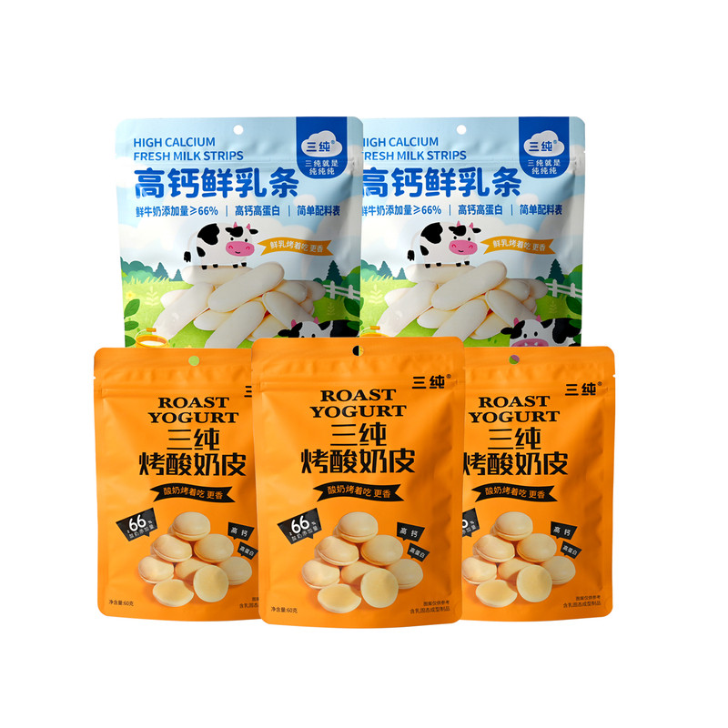 三纯烤酸奶皮烤鲜乳条零食奶香浓
