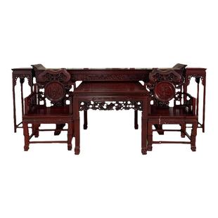 徽派中堂六件套四件套八仙桌酸枝木实木红木中式仿古翘头条案供桌