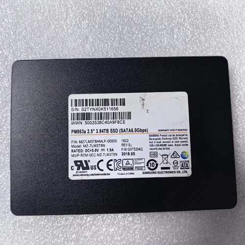 【请询价】PM863a 3.84T 2.5寸SATA企业级固态硬