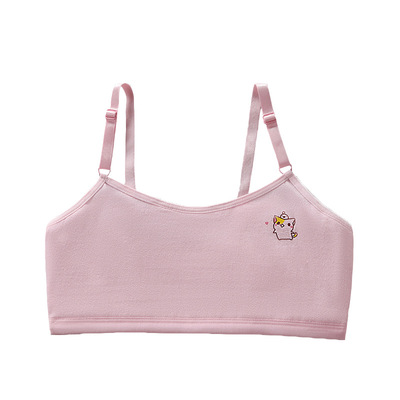 女童发育期纯棉背心防凸点7-13岁