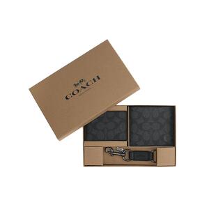 【自营】COACH/蔻驰男士PVC配皮钱包手拿包礼盒新年礼物/送礼