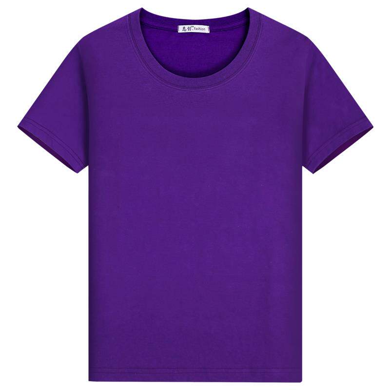 糖果色定制t恤班服DIY工服印字LOGO纯白色短袖圆领广告衫打底半袖