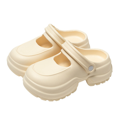 厚底洞洞鞋女款夏季外穿2025新款网红ins风户外沙滩防滑包头凉拖