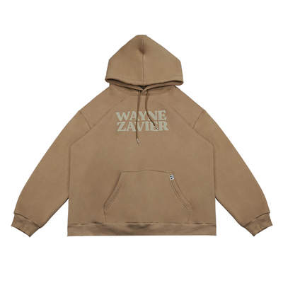 字母印花韦恩泽维尔宽松连帽卫衣