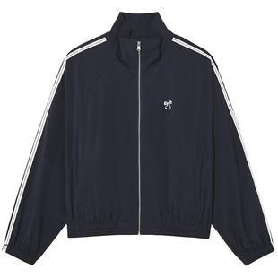 热风2025年秋季新款女士拼接立领不透薄款外套亲肤顺滑舒适穿着