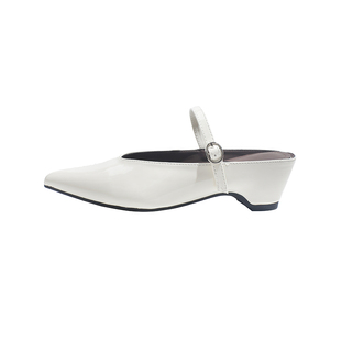 真皮~骄屿包头半拖鞋女夏季外穿2026新款法式穆勒单鞋一字凉拖鞋