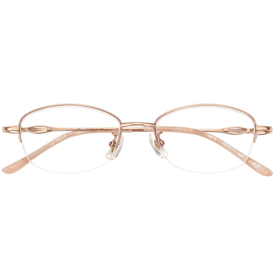 超轻纯钛半框近视眼镜女