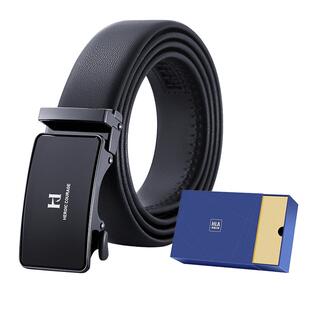 HLA/海澜之家皮带男士真牛皮新款3.1cm窄版腰带商务年轻人裤带