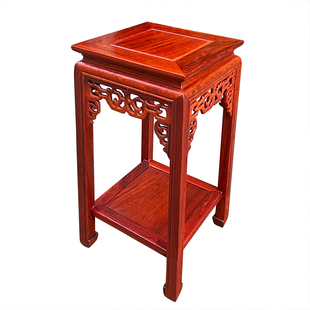 缅甸花梨木客厅绿萝花架大果紫檀中式方形架红木花几实木盆栽底座