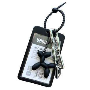 ins风气球狗卡套钥匙扣一体公交校园卡门禁饭卡片工作证透明卡包