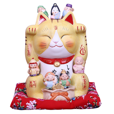 招财猫存钱罐八方来陶瓷家居