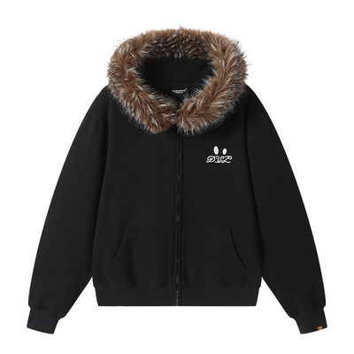 薛之谦dsp小眼睛刺绣毛领卫衣