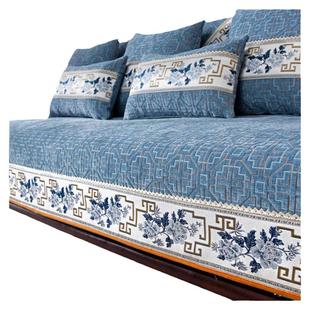 沙发垫子轻奢高级感新中式四季防滑通用实木坐垫靠背巾皮沙发套罩