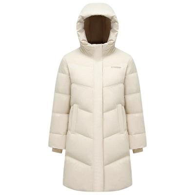 波司登连帽合身中长款羽绒服女冬