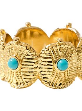 Dare买手店 Wens Jewels部落图腾金币镶石戒指小雏菊欧美复古饰品