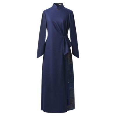 吉祥衣家新中式女装玄凤连衣裙