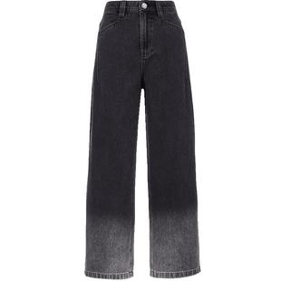 ONLY2025秋冬新款高腰渐变宽松显瘦显高直筒裤七分裤牛仔裤女