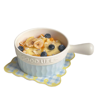 个人专用手柄烤碗陶瓷碗带把手焗饭碗空气炸锅烤箱微波炉家用蒸碗