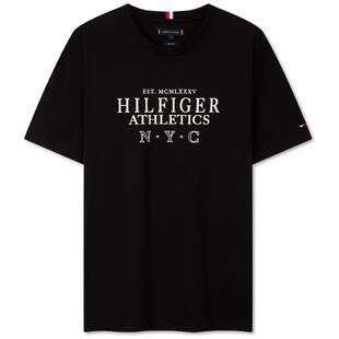 Tommy春夏男装纯棉休闲简约字母印花纯色圆领内搭打底短袖T恤上衣