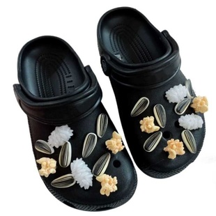 搞怪立体仿真洞洞鞋配饰瓜子米饭爆米花适配cross拖鞋装饰鞋花扣