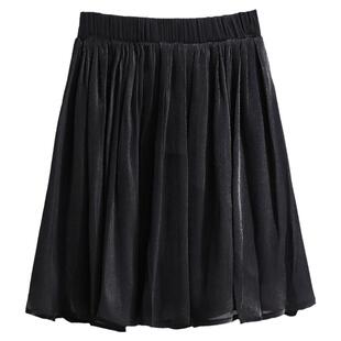 夏季半身裙女显瘦短裙高腰a字蓬蓬裙防走光半裙褶皱裙子超火裤裙