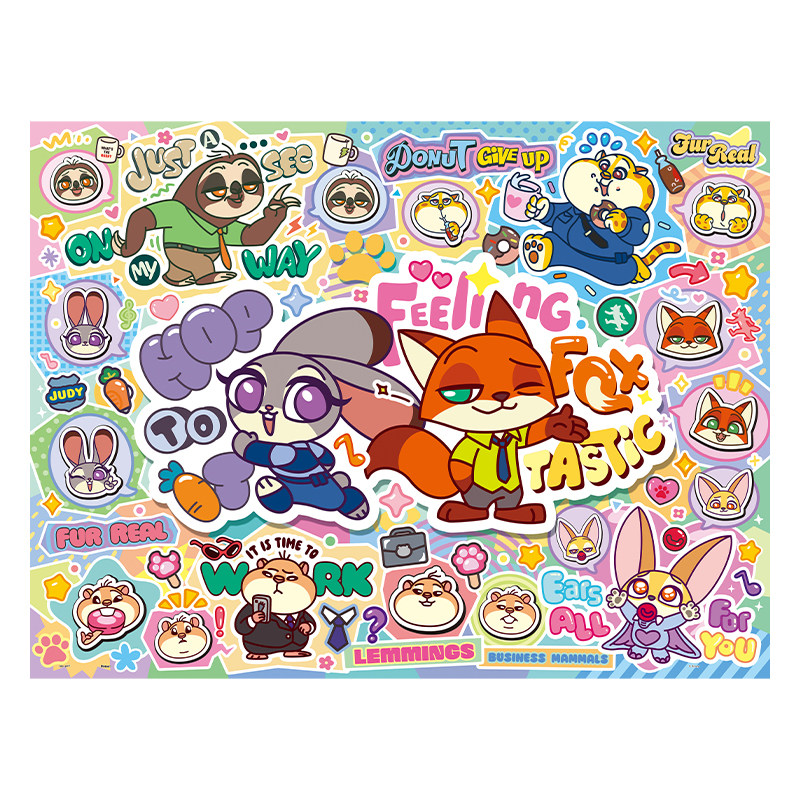 3D-JP迪士尼疯狂动物城系列成人平面大块拼图1000片朱迪尼克周边