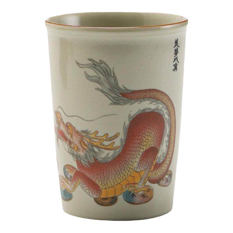 哥窑陶瓷家用啤酒大号加厚个人杯