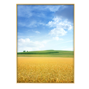 金色麦田餐厅装饰画现代简约餐桌玄关过道壁画客厅背景墙丰收挂画