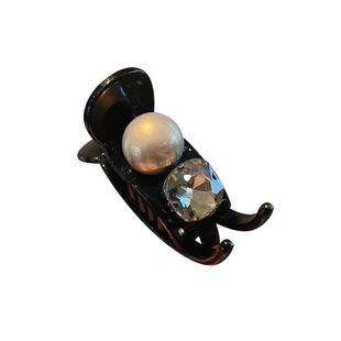 高级感珍珠发夹女丸子头抓夹后脑勺小号发卡网红头发鲨鱼夹子头饰